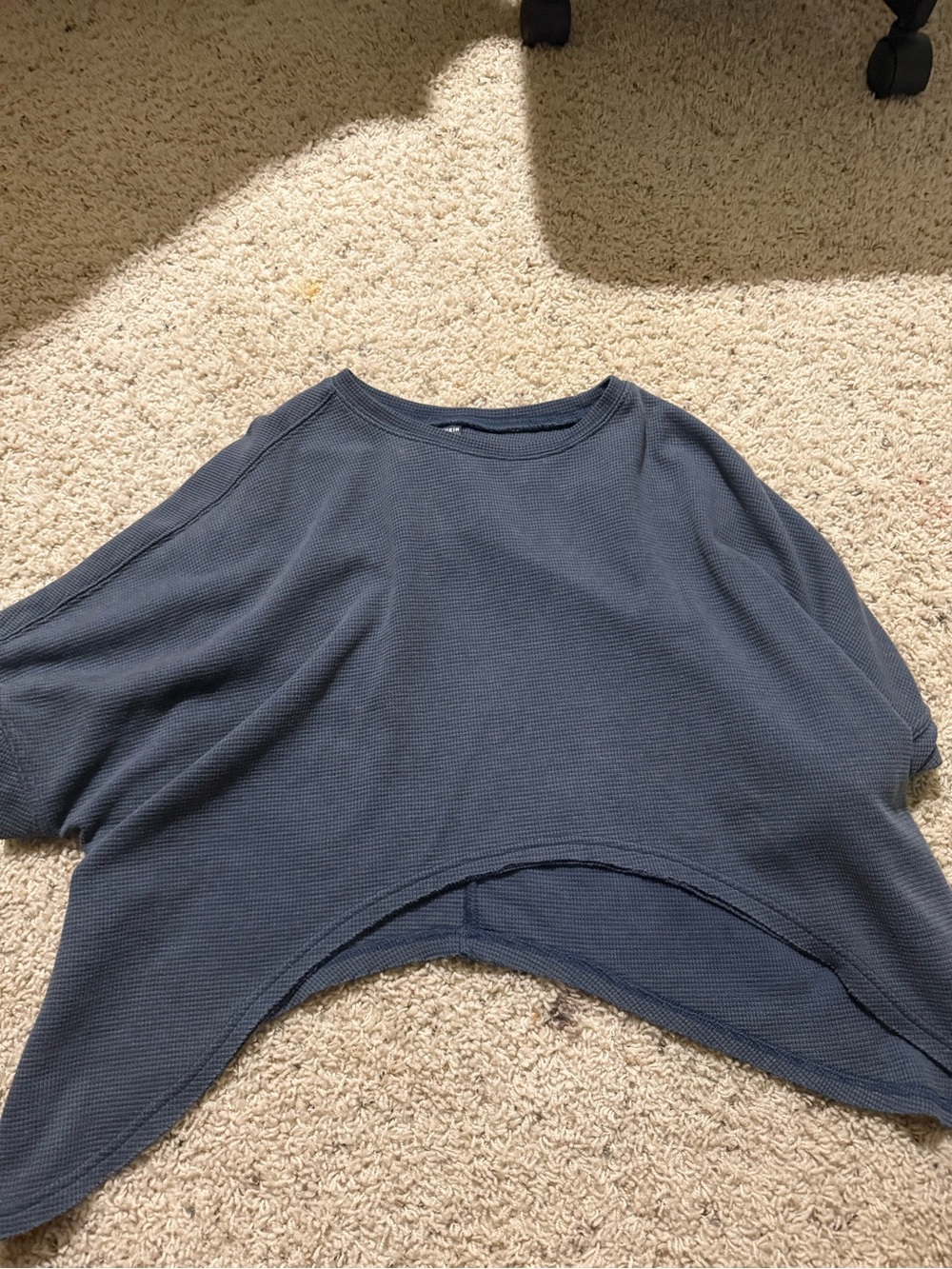 Oversized Boxy Crop Top in Dusty Blue